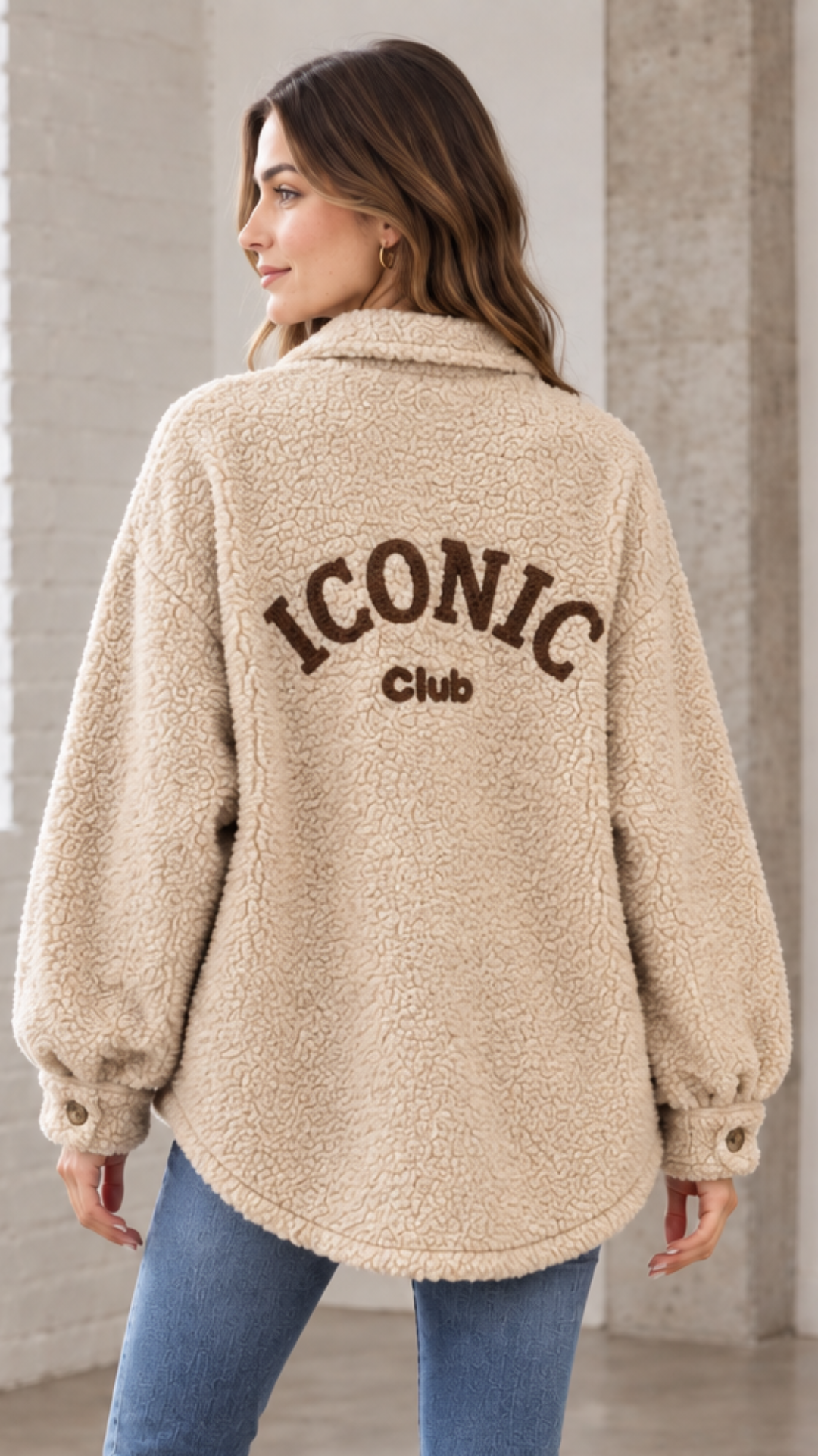Veste en Bouclettes Beige ICONIC