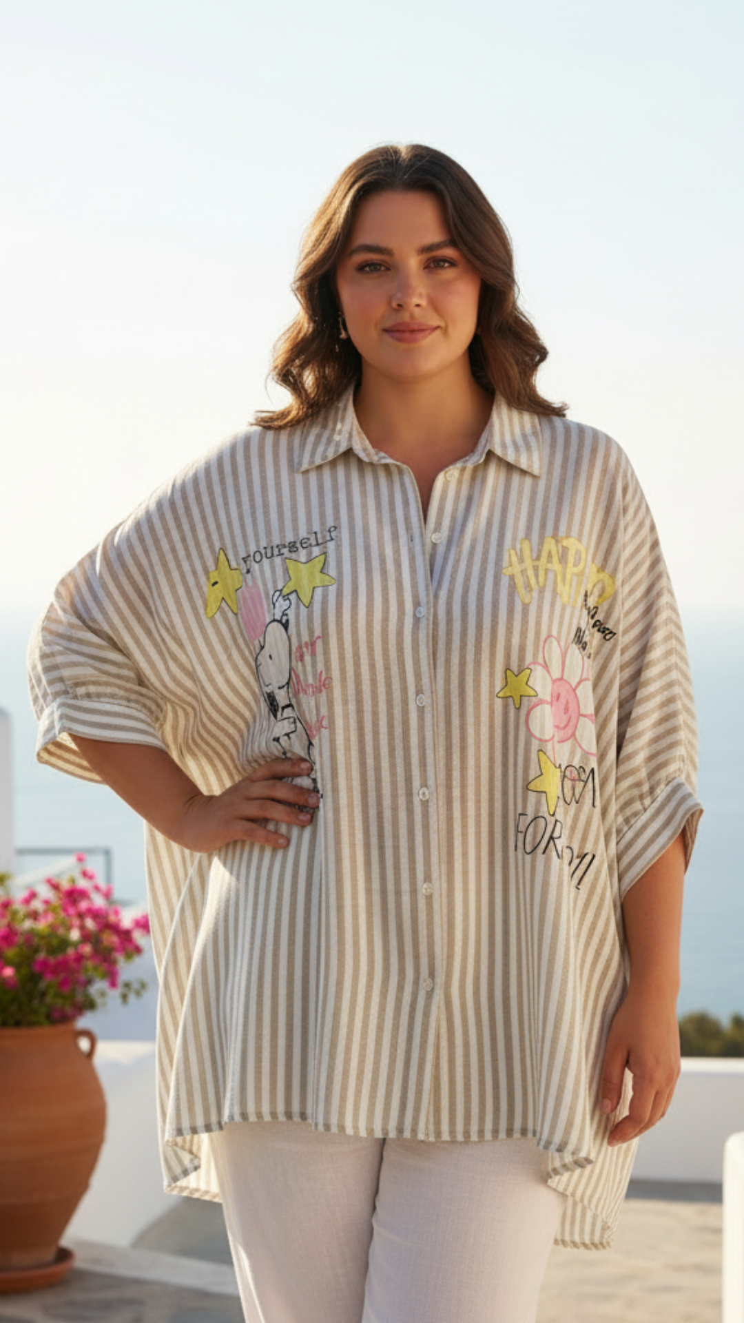 Chemise Poncho Rayée SNOOPY