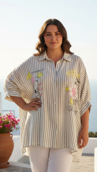 Chemise Poncho Rayée SNOOPY