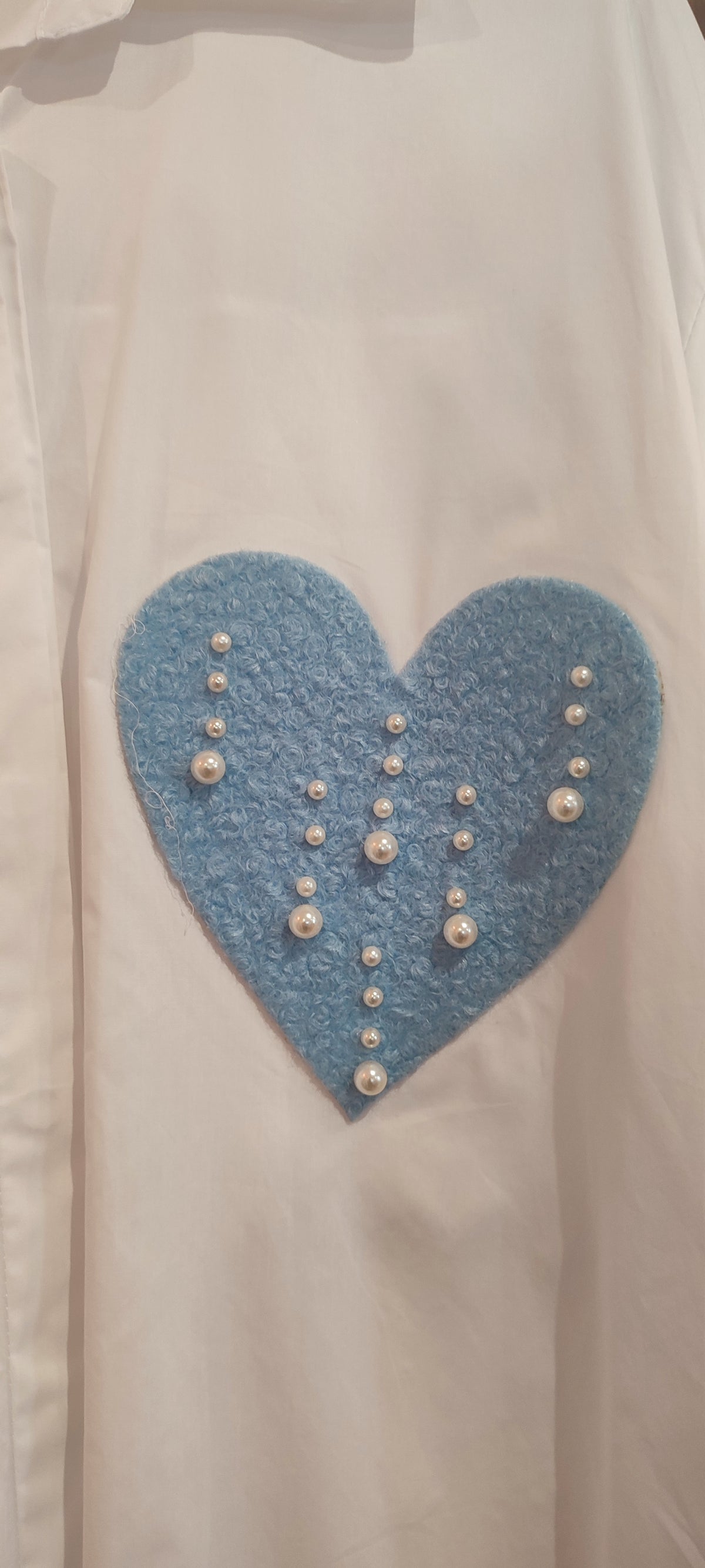 Chemise Blanche Liquette à Empiècements "COEUR"