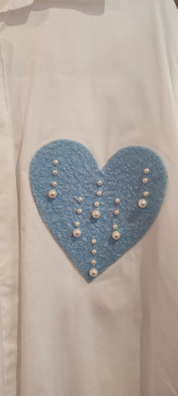 Chemise Blanche Liquette à Empiècements "COEUR"