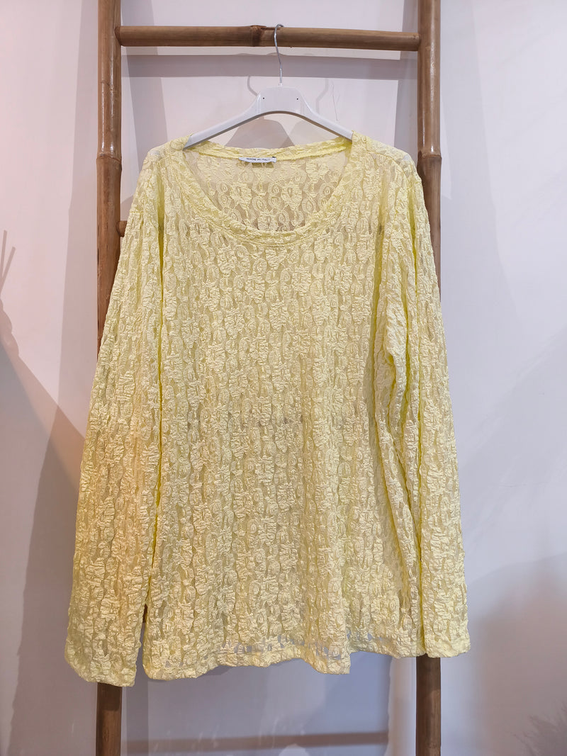 Top Long Dentelle Jaune GENA