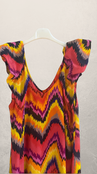 Robe Multicolore à Manches courtes Bouffantes LYDEN