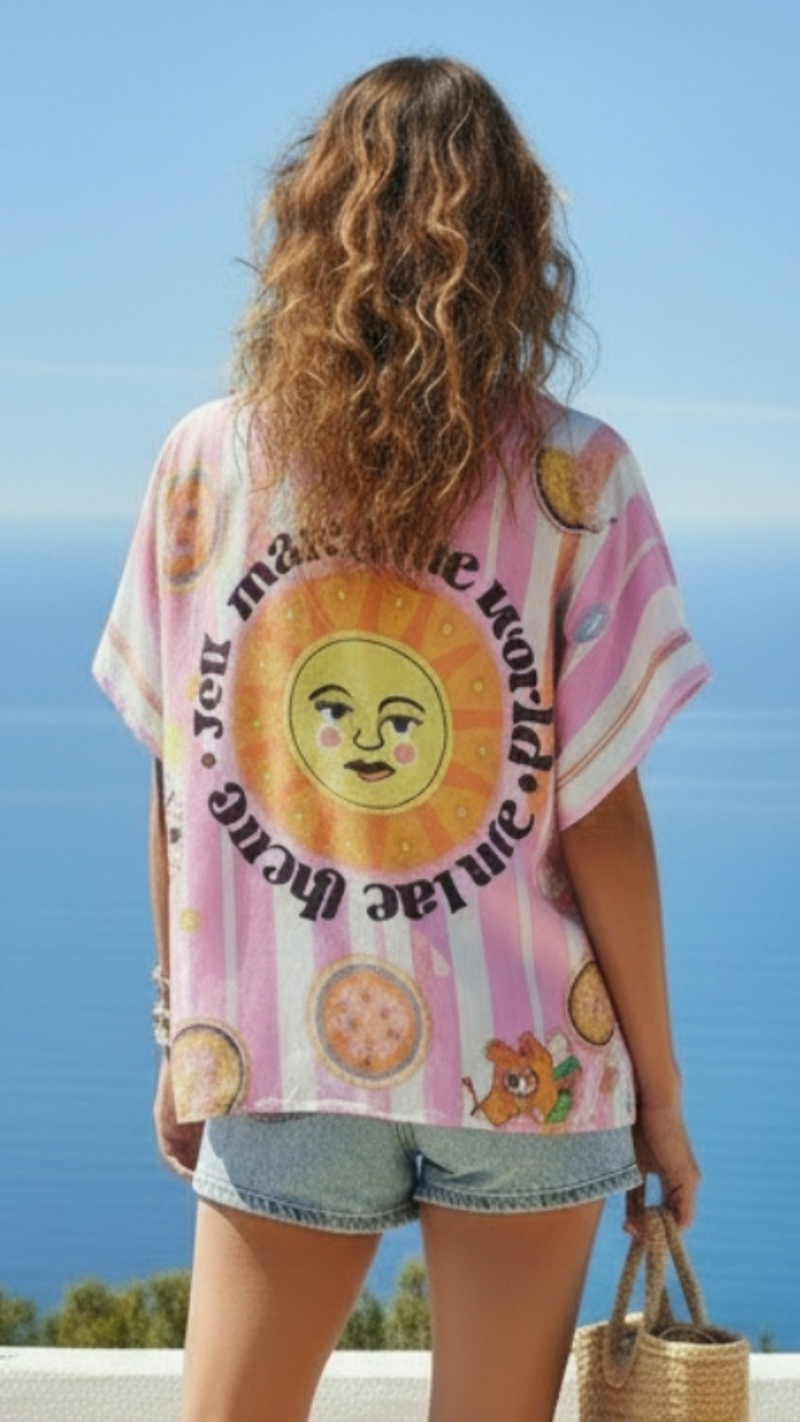 Chemise Rose à motifs Multicolore SUN