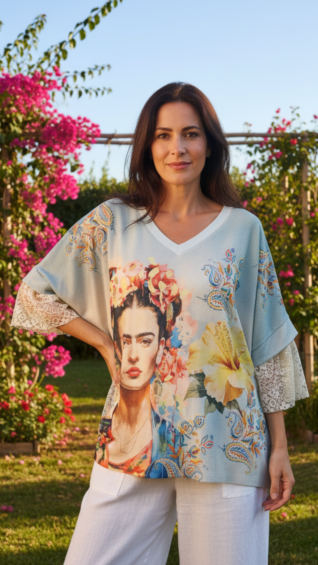 Top Lurex Oversize Manches Dentelle FRIDA