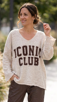 Pull  Beige Chiné "ICONIC CLUB"