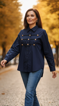 Chemise Marine Style Officier TOSCANE
