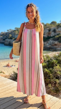 Robe longue à Bretelles Imprimé Ethniques SEZA