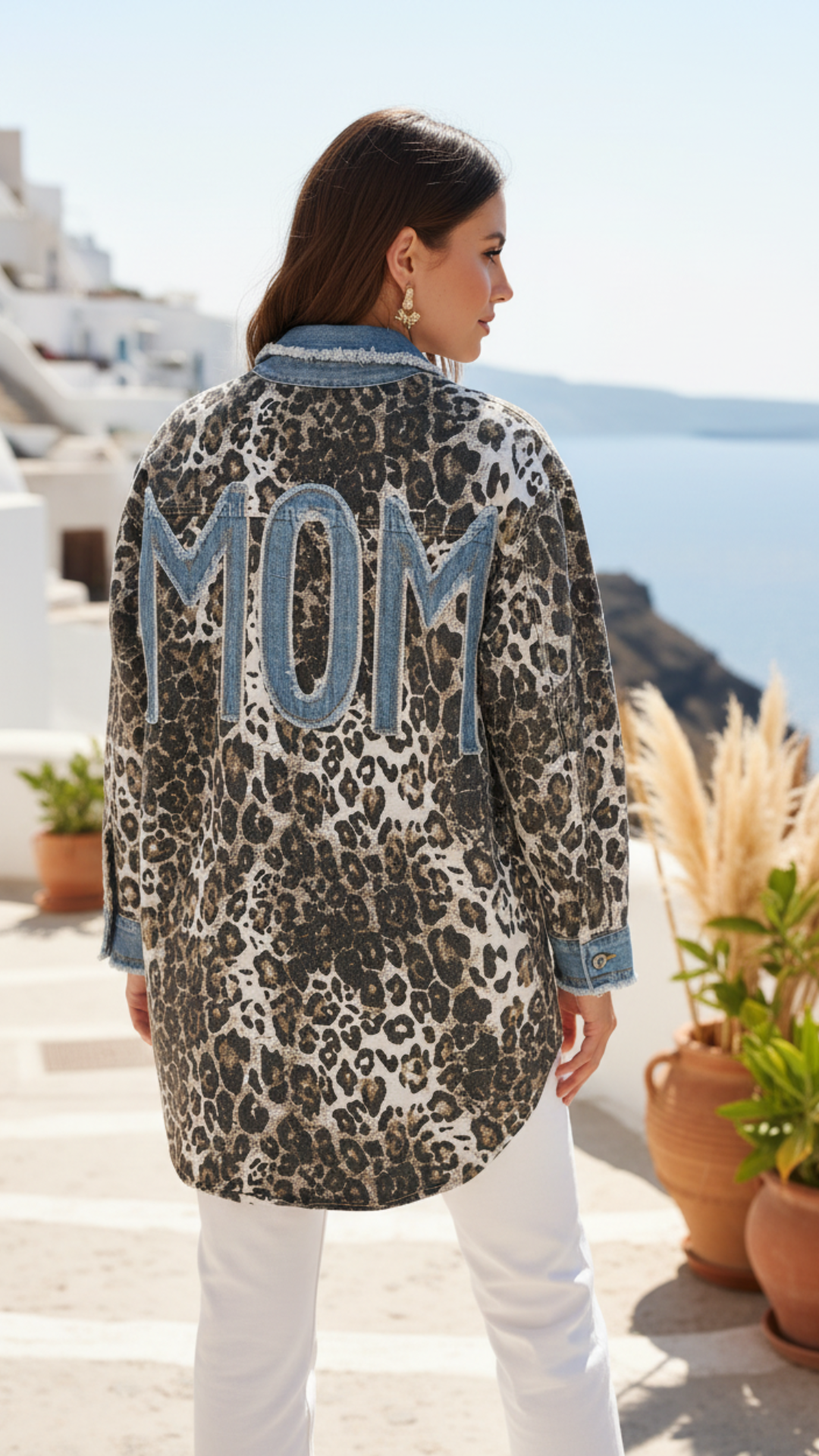 Chemise en Jean Léopard "MOM"
