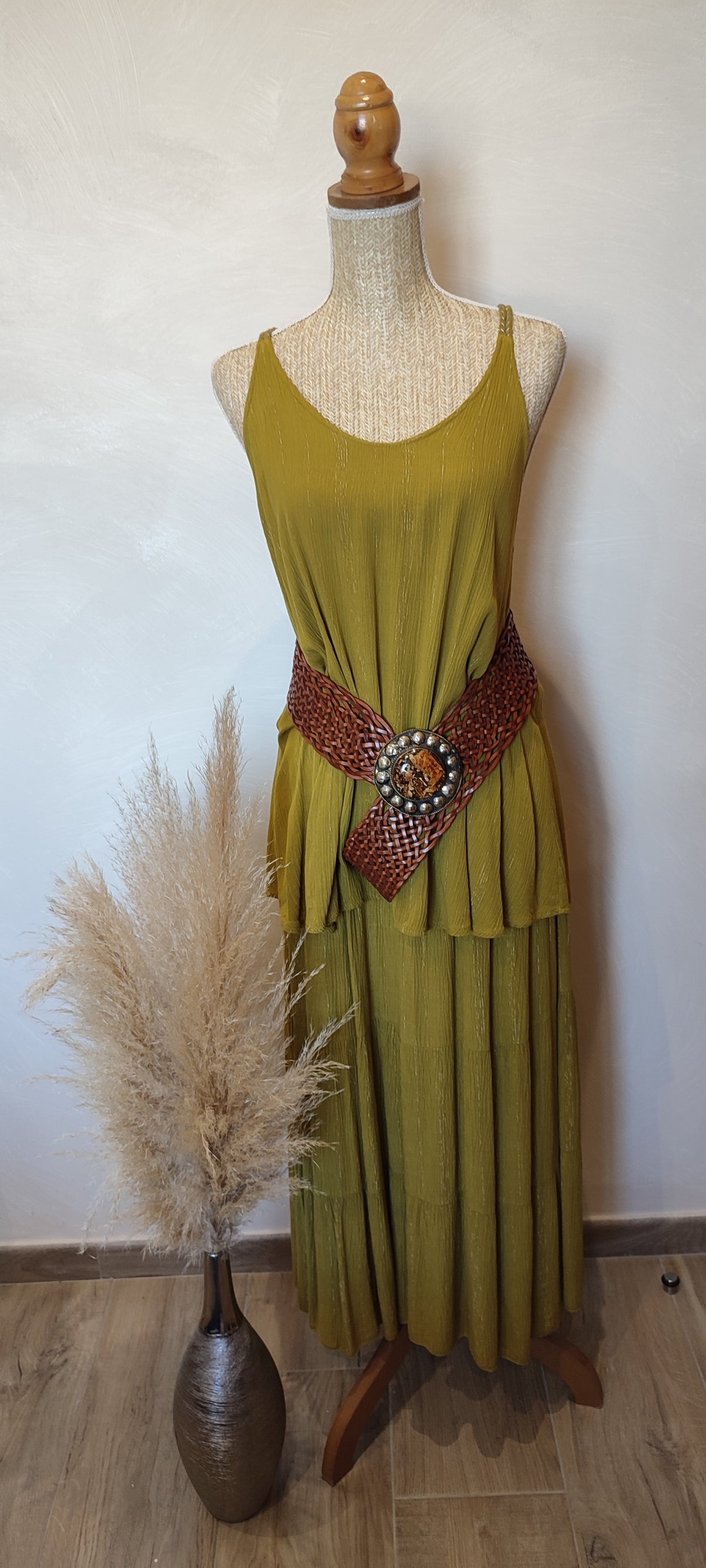 Jupe Longue Fluide Vert Olive ZAZ