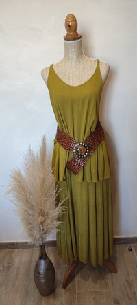 Jupe Longue Fluide Vert Olive ZAZ