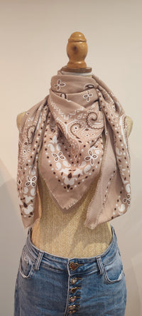 Foulard Beige Imprimé BANDANA