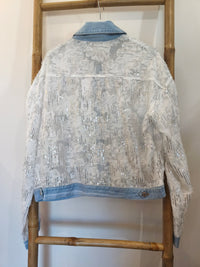 Veste Blanche et Jean à Sequins Argentés JENNA