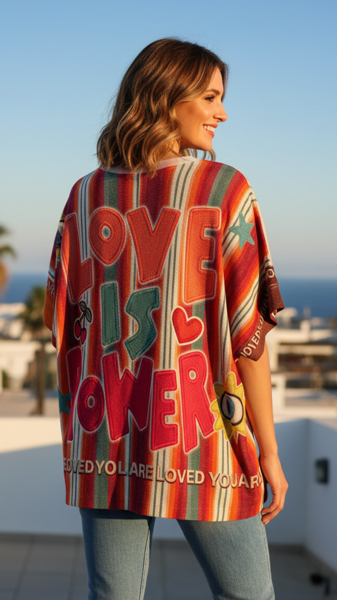 Top Lurex Oversize à Motif EYES