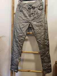 Pantalon Simili Cuir Argenté BANO