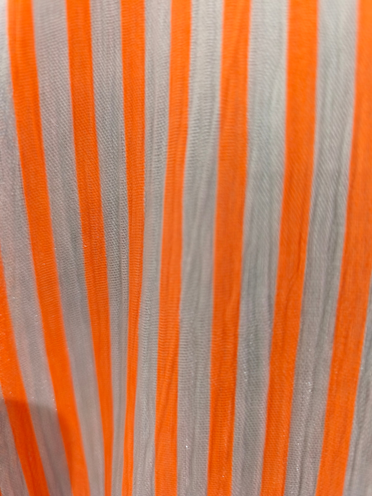 Robe Chemise Rayée Orange Fluo à Motif PALMIER