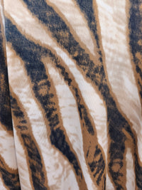 Robe longue à Imprimé Animalier Camel et Bleu Jean ALEXA