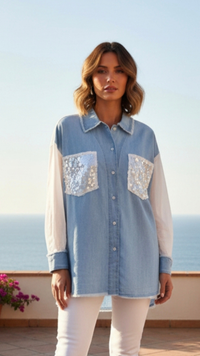 Chemise Tencel et Voile Blanc LOVE