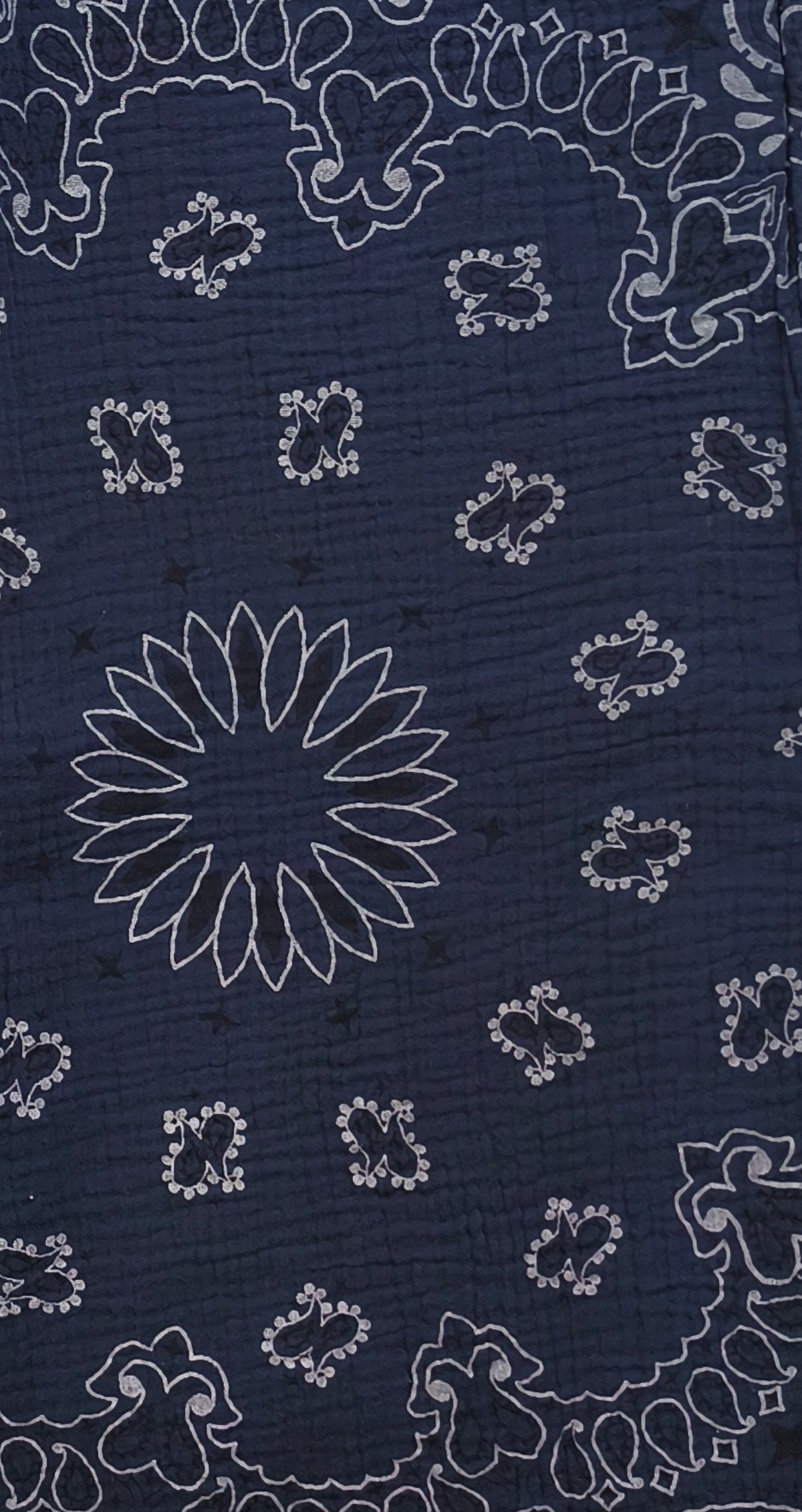 Pantalon Gaze de Coton Bleu Marine à Imprimé "BANDANA"