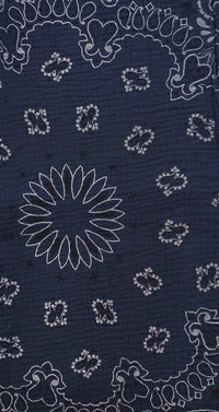 Pantalon Gaze de Coton Bleu Marine à Imprimé "BANDANA"