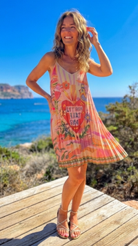 Robe Courte Plissée Lurex Multi Couleurs HEART