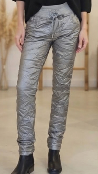 Pantalon Simili Cuir Argenté BANO
