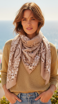 Foulard Beige Imprimé BANDANA