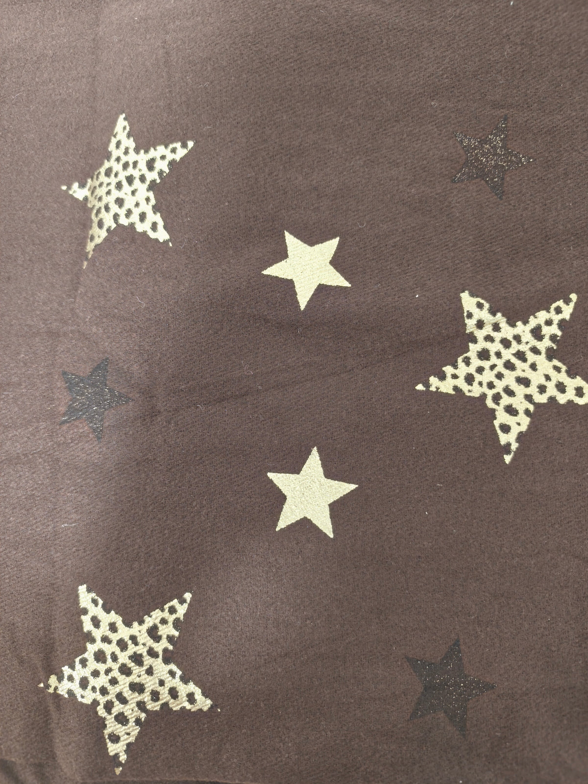 Echarpe à Franges Chocolat à Motif Etoile POP'S