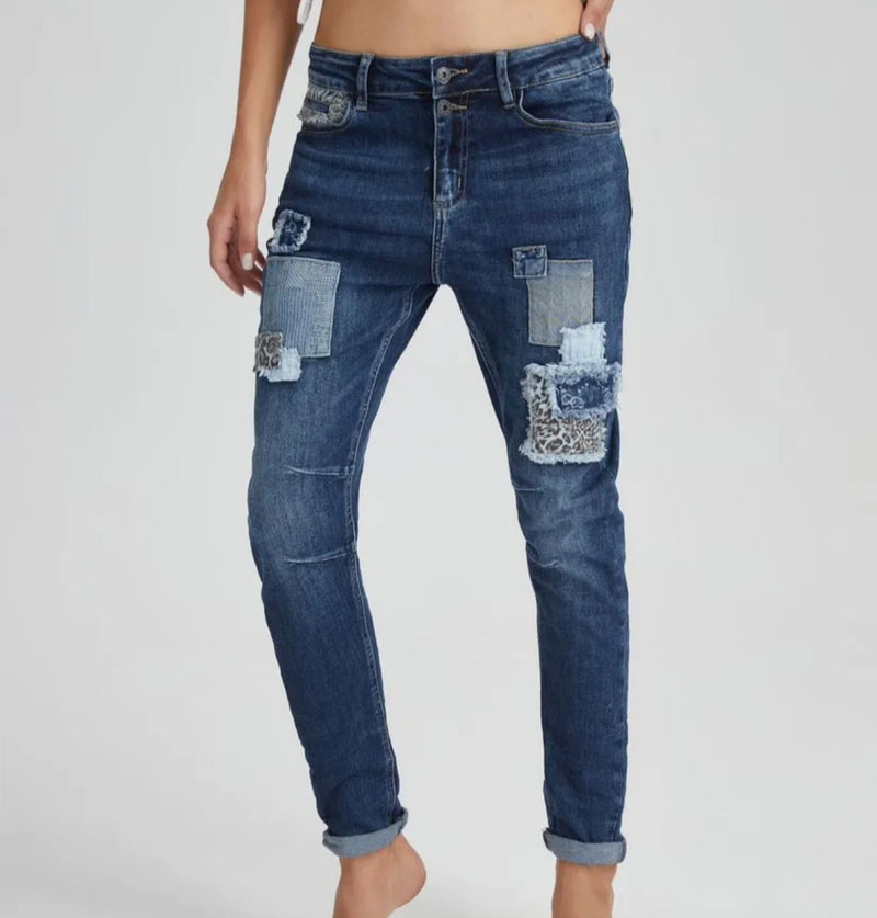 Jean Bleu à Empiècements OLSO