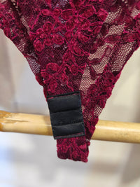 Body en Dentelle & Velours Bordeaux à Volants BAREL