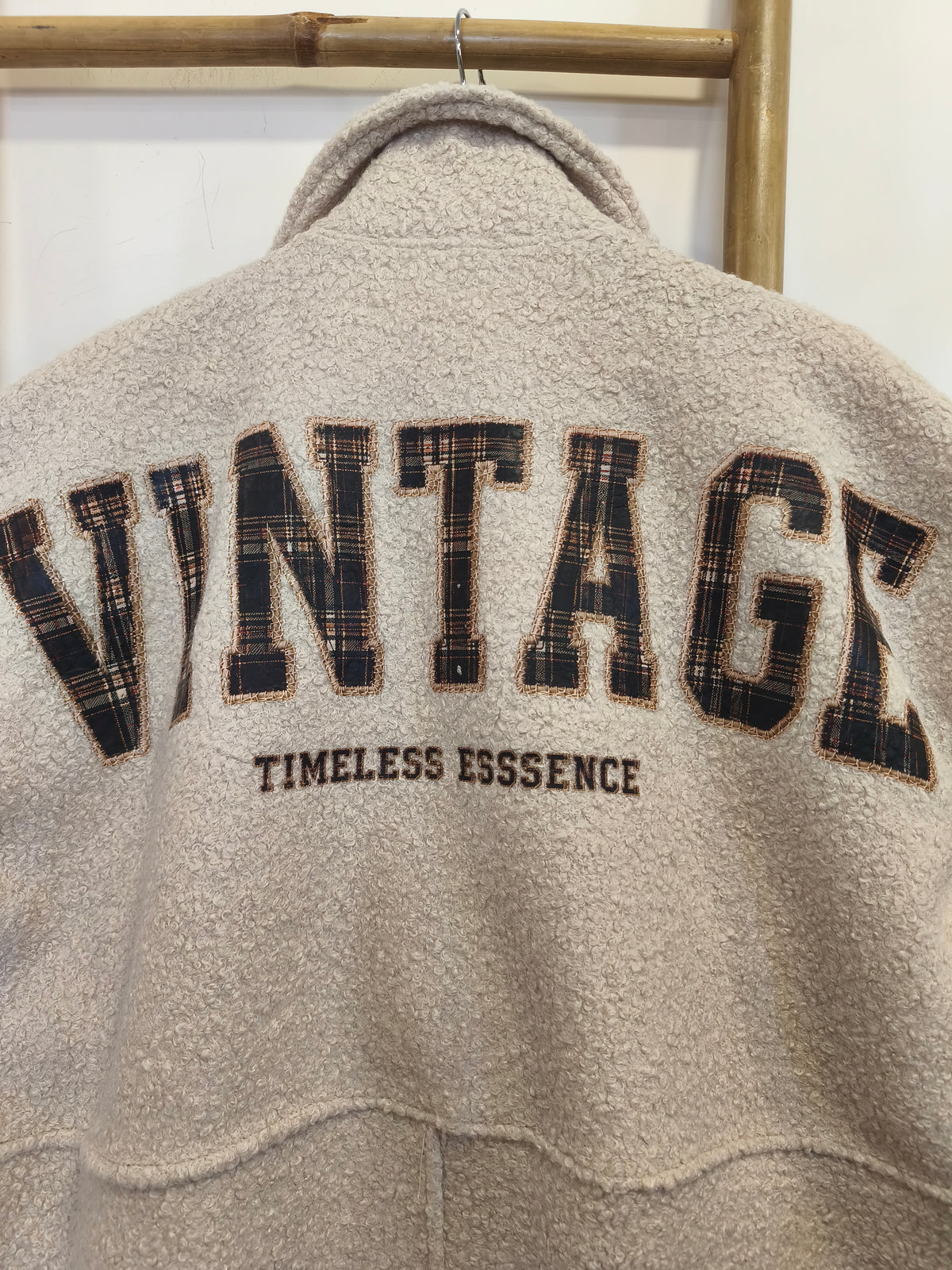 Veste Sans Manche en Bouclette Crème VINTAGE