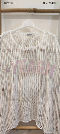 Pull Sans Manche Blanc Ajouré "YEARN"