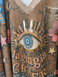 Top Lurex Oversize Motif Bohème EYES