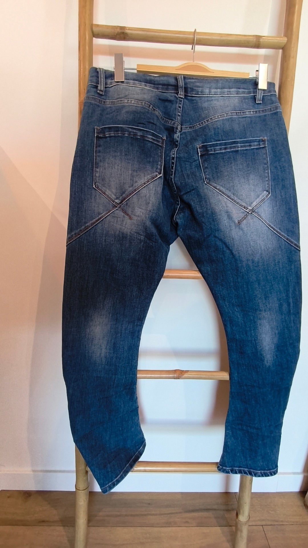 Jean Bleu à Empiècements Sequins KENY