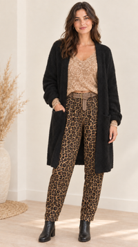 Pantalon Imprimé Léopard Camel ALES