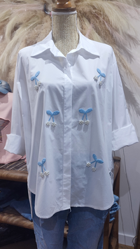 Chemise Blanche Liquette à Empiècements "CERISE"