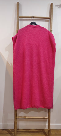 Gilet Long Sans Manche Fuchsia ANAÏS