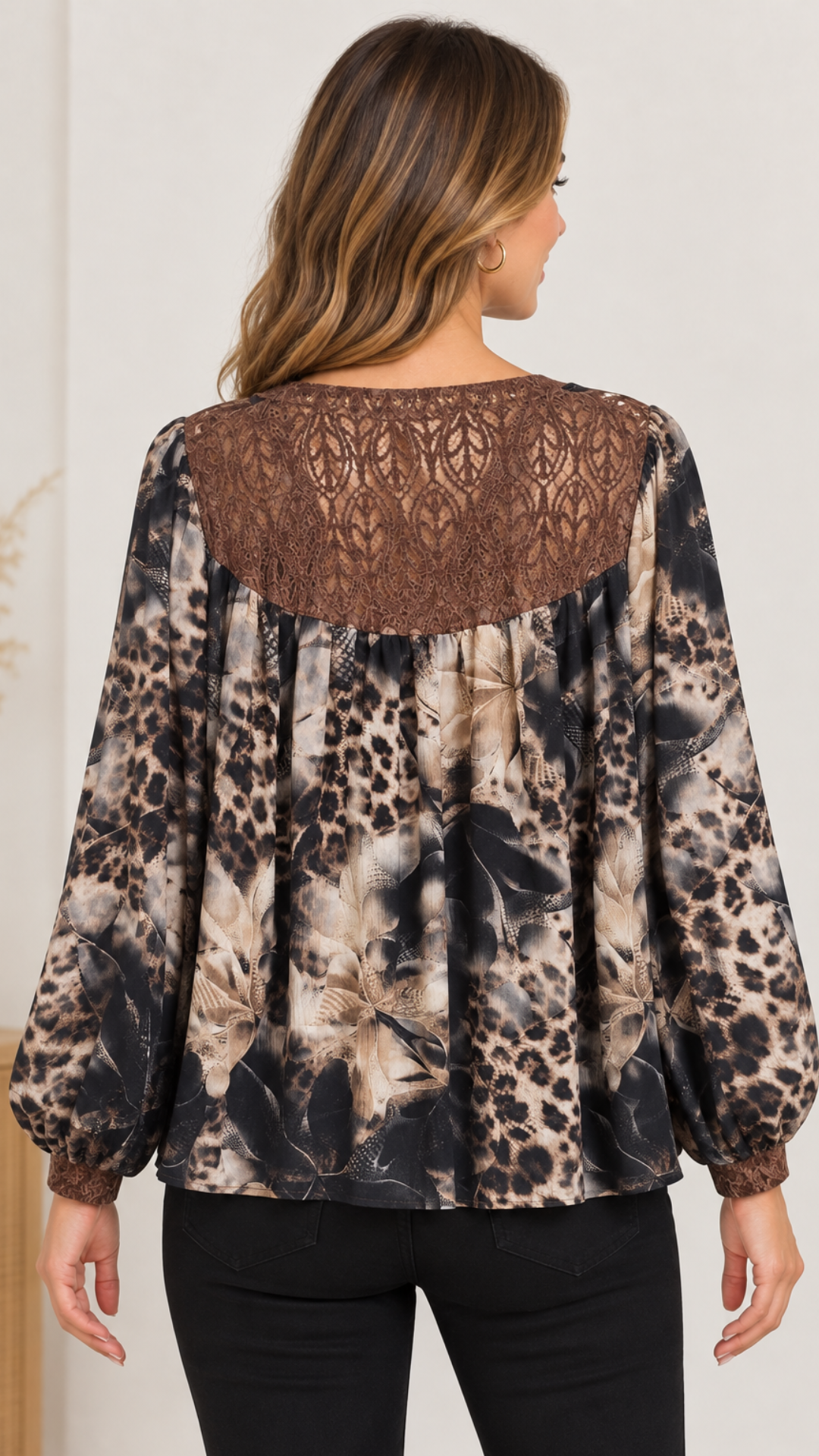 Chemise Fluide Imprimé Floral et léopard Bohème FANY