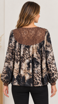 Chemise Fluide Imprimé Floral et léopard Bohème FANY