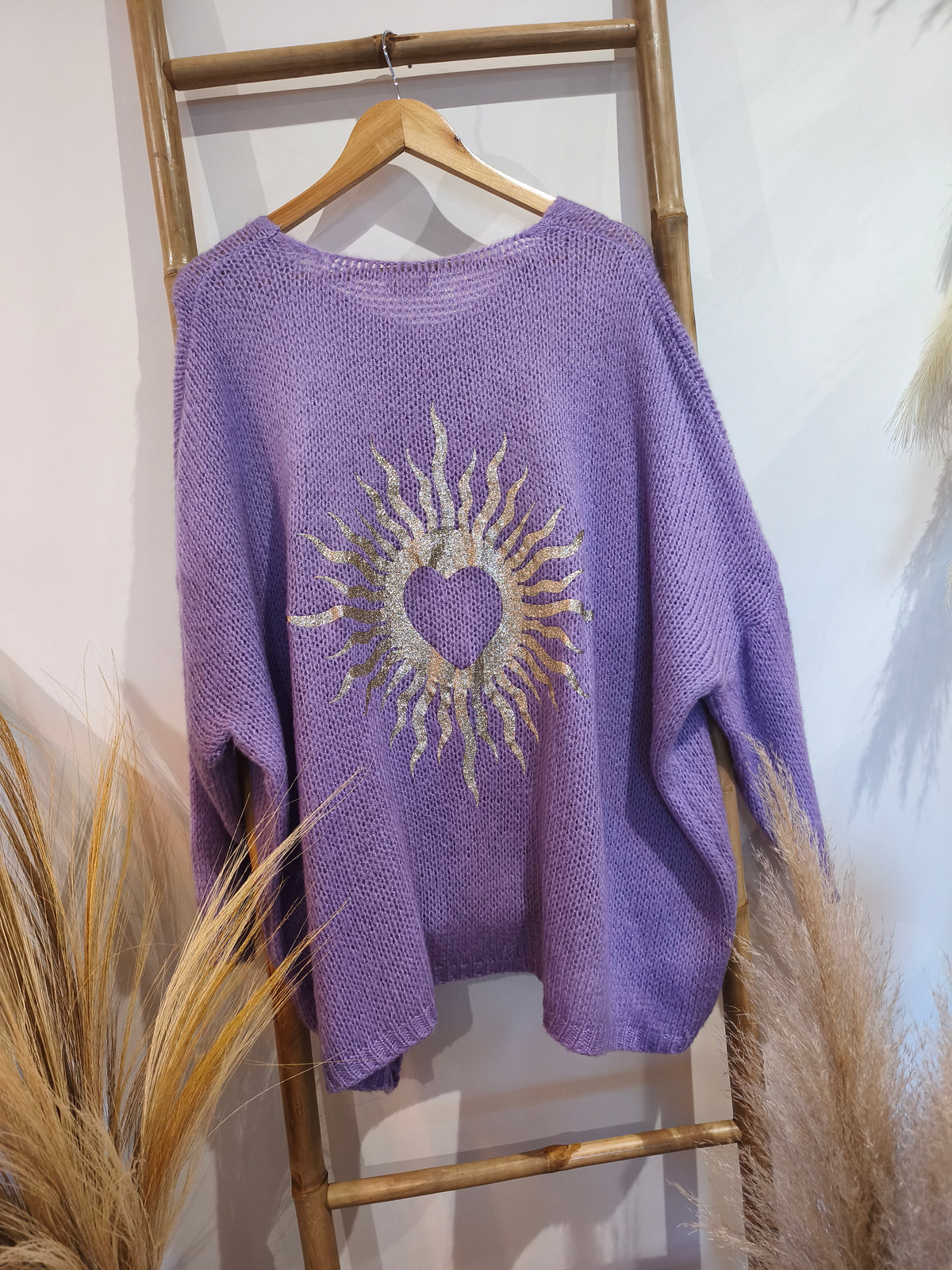 Pull Oversize Parme Motif SOLEIL