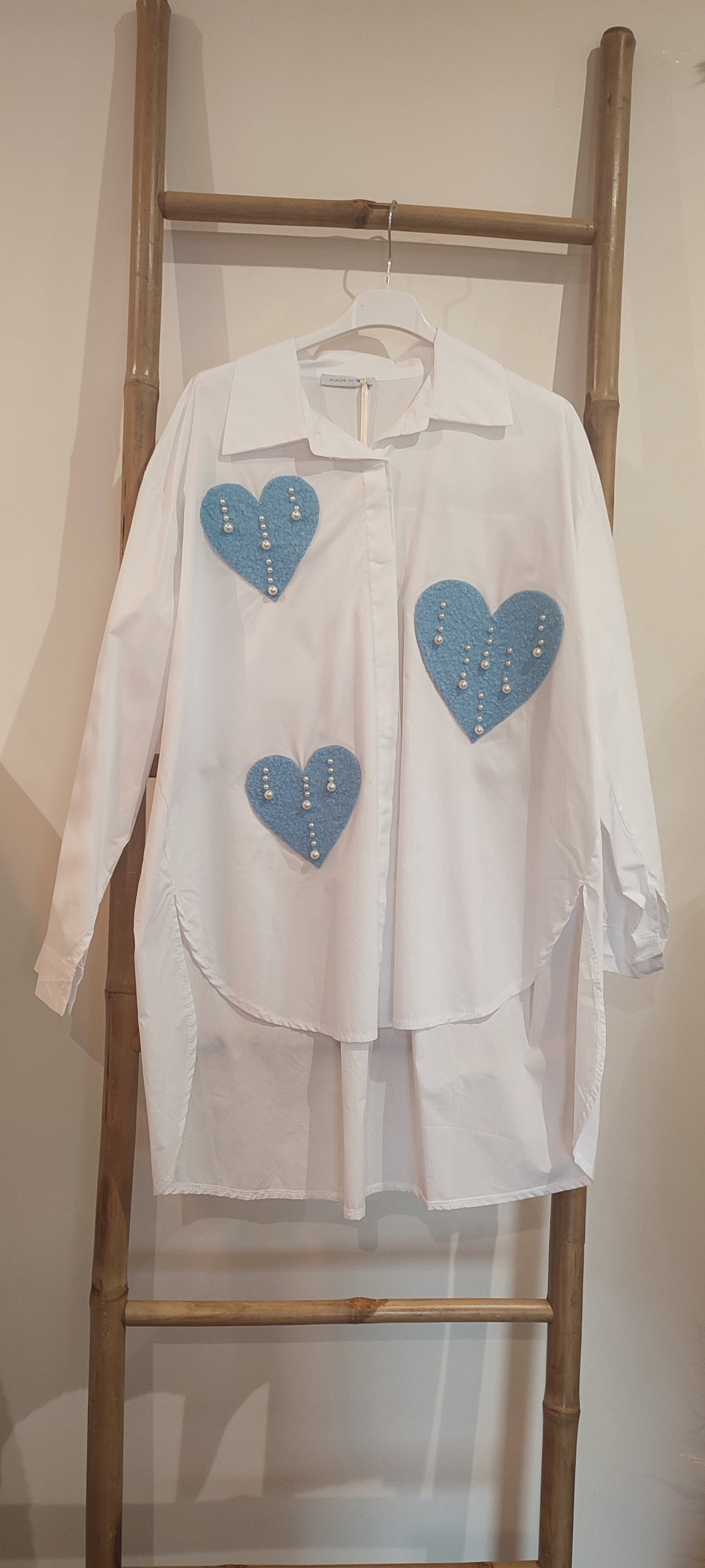 Chemise Blanche Liquette à Empiècements "COEUR"