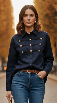 Chemise Marine Style Officier TOSCANE