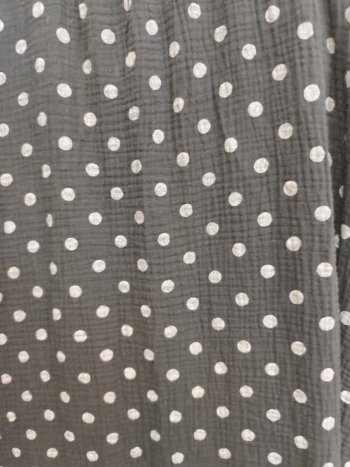 Robe longue à Bretelles Noire à Pois Gris SANTA
