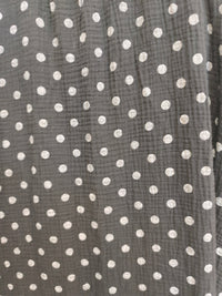 Robe longue à Bretelles Noire à Pois Gris SANTA