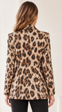 Veste Blazer en Suédine Léopard MAG