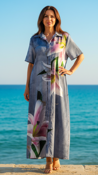 Robe Chemise Longue à Motif Floral TAMARA
