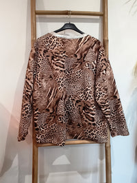 Top Imprimé Animalier Léopard Marron MILOU