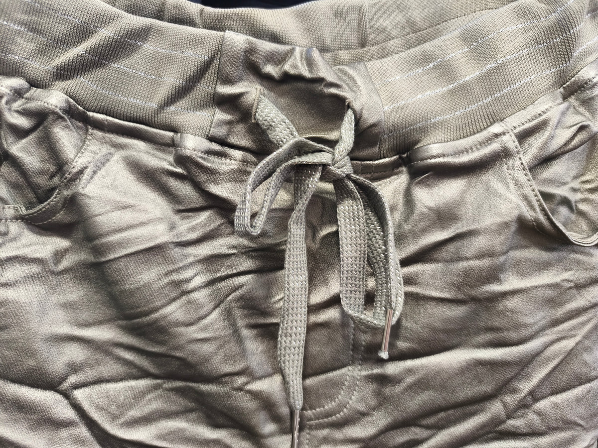 Pantalon Simili Cuir Argenté BANO