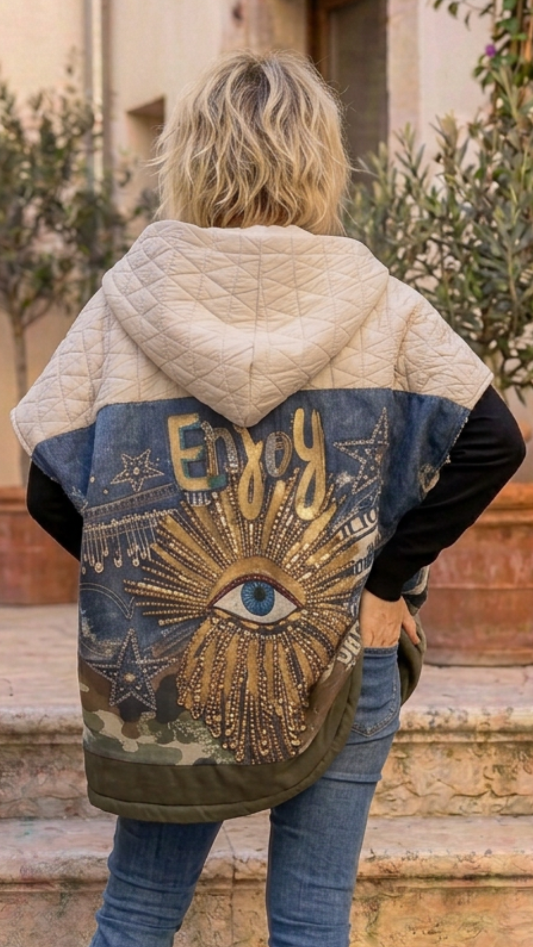 Veste Oversize Matelassée à Motif Oeil JANNA