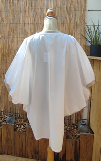 Chemise Blanche Oversize à Inscription Manches ornées de Doré SUMMER